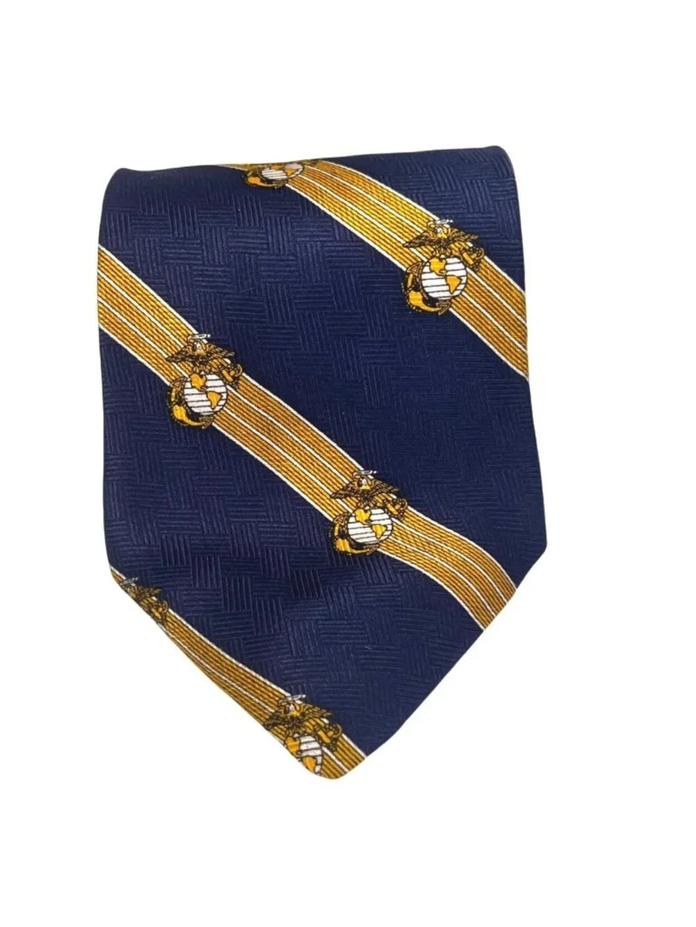 London 400 Cambridge Apparel Navy & Gold Silk Tie W Marine Corps Emblem (3/$15)